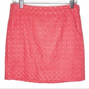 J. Crew Pink Eyelet  A-line Silhouette Pencil Skirt Size 2